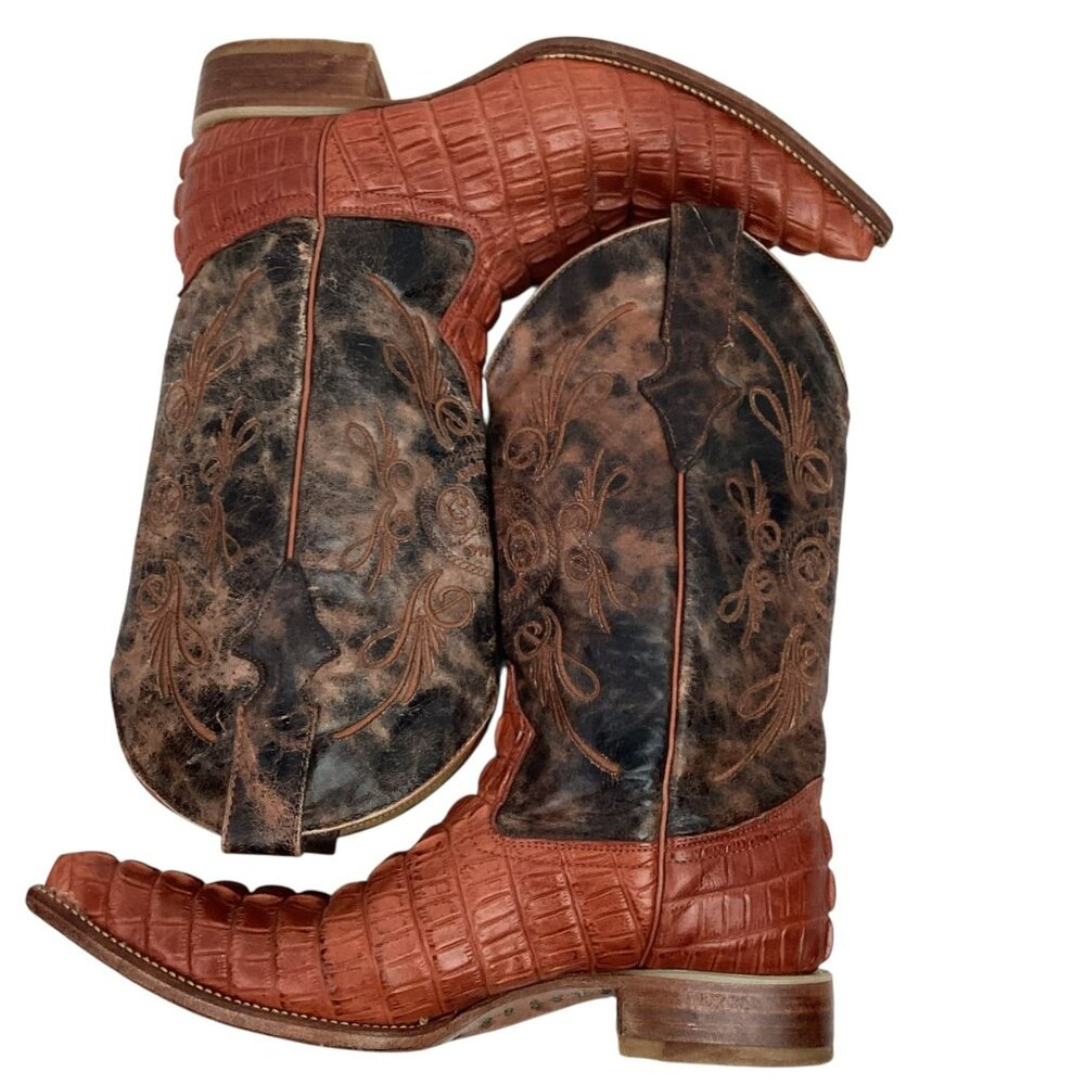 Botas Del Primo Caiman Exotic Print Leather Mens 27 Western Cowboy Boots - Picture 6 of 16